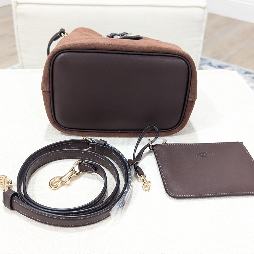 NWT - Coach Suede Rowan Bucket Bag - CCC78 - Vintage Brown - Picture 6 of 8